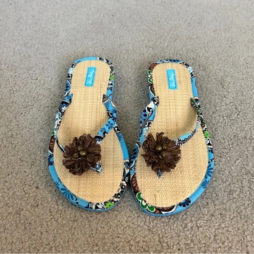 Floral Blue and Brown Women's Sandals